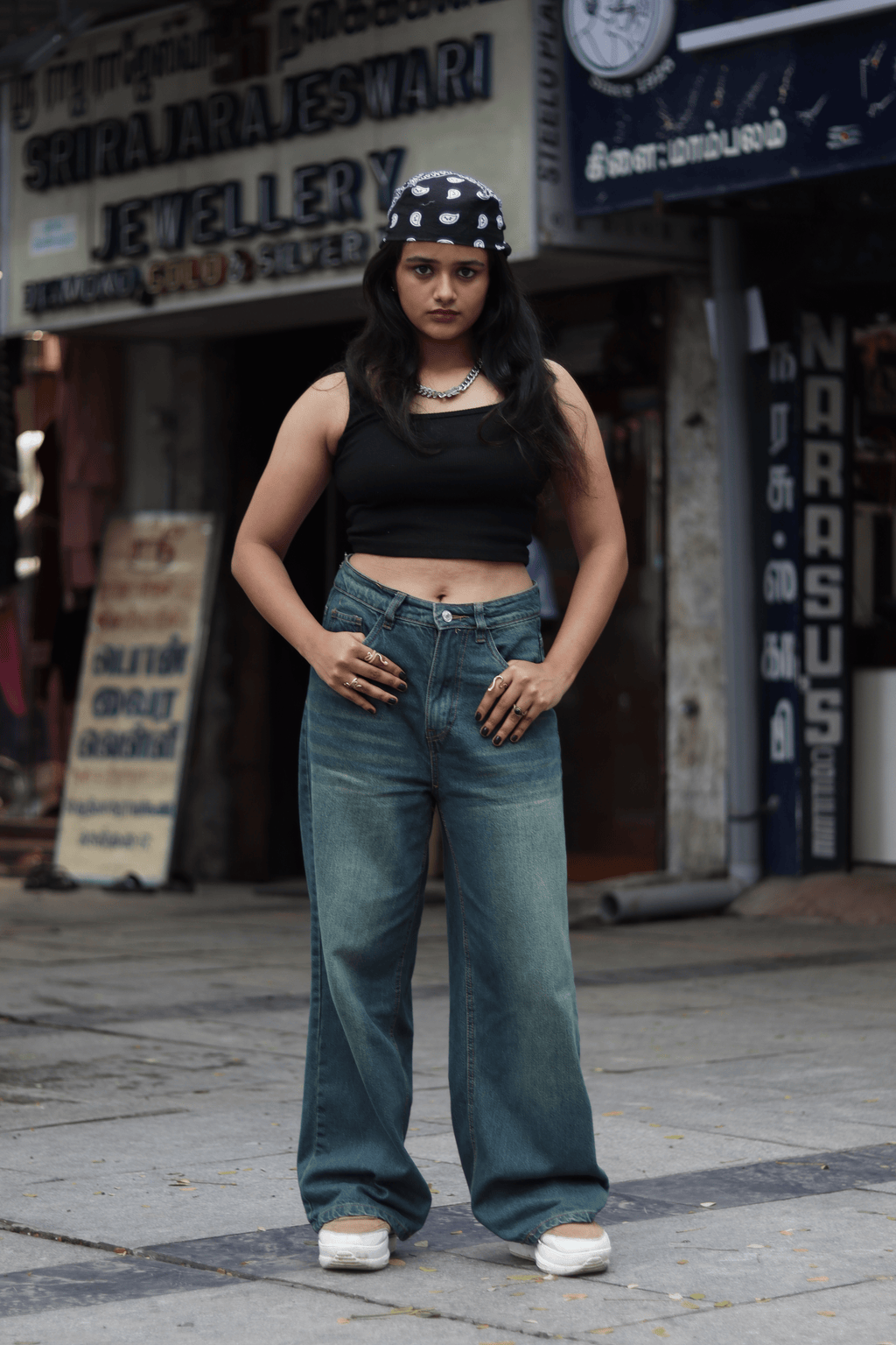 OLIVE GREEN WASH UNISEX BAGGY DENIM