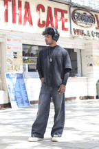 CHARCOAL BLACK WASH UNISEX BAGGY DENIM