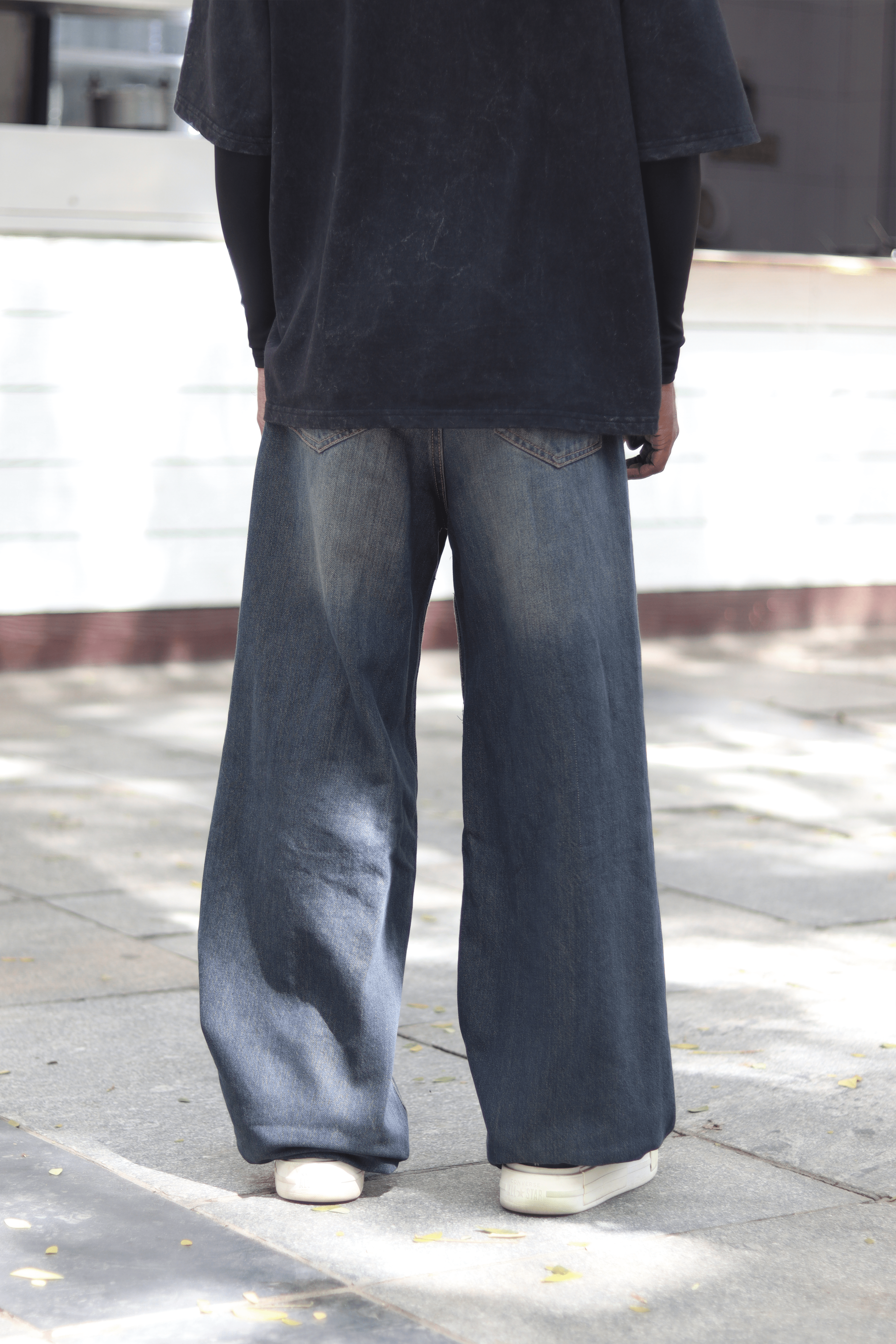 CHARCOAL BLACK WASH UNISEX BAGGY DENIM
