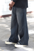 CHARCOAL BLACK WASH UNISEX BAGGY DENIM